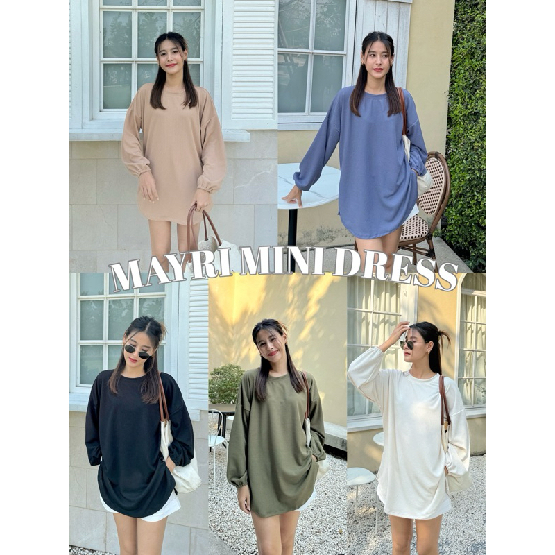 19JAN.STUDIO : MAYRI MINI DRESS new มินิเดรสทรงคลาสสิค ทรงแขนจั๊ม ผ้านิ่มมี texture