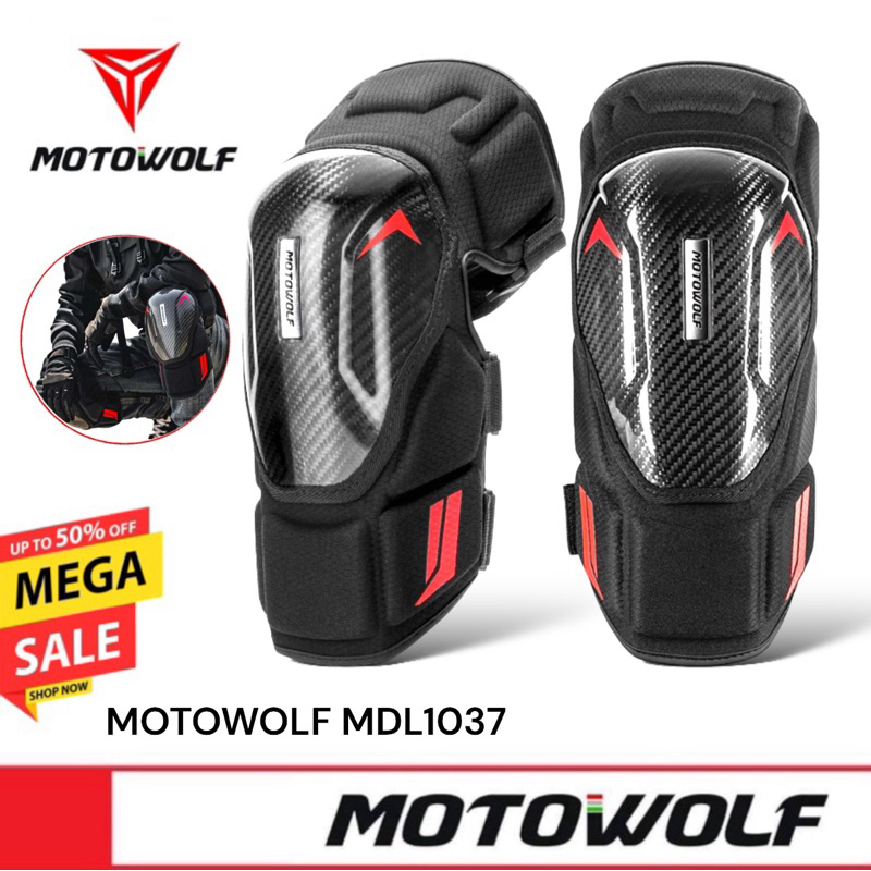 MOTOWOLF MDL 1037 สนับเข่า การ์ดคาร์บอนไฟเบอร์ สำหรับขี่มอเตอร์ไซด์