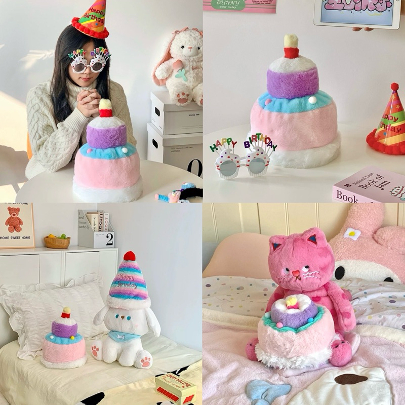 พร้อมส่ง🎂 หมวกเค้ก หมวกวันเกิด Happy Birthday สลับด้านได้ แฟนซี ใส่คู่เพื่อน ของขวัญ ไซส์มินิ ไว้ใส่กับตุ๊กตา 23157