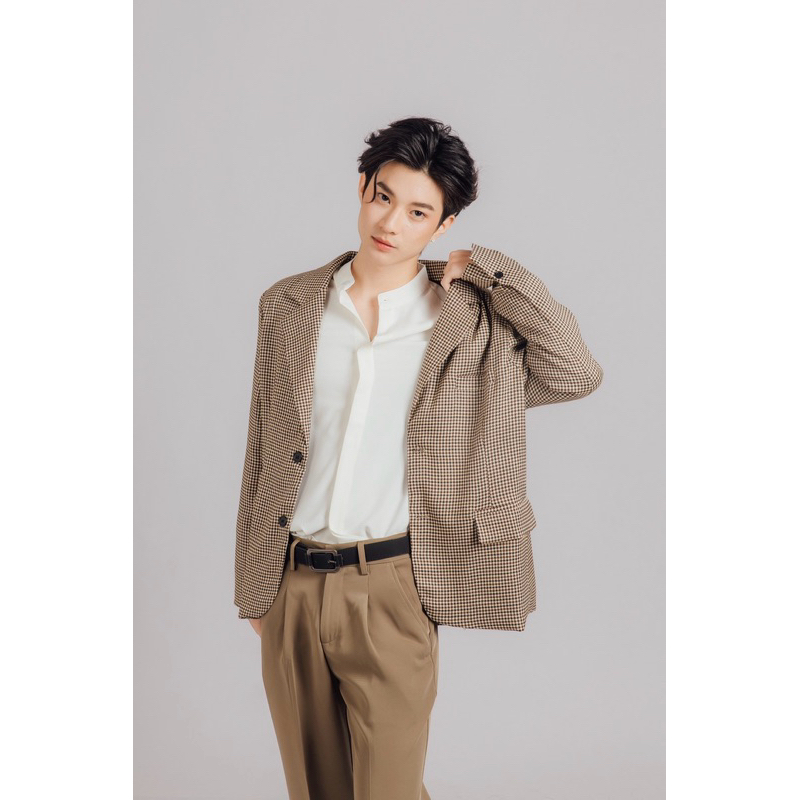 BLAZER เสื้อสูทลายตาราง Oversize (รหัส : KN315)