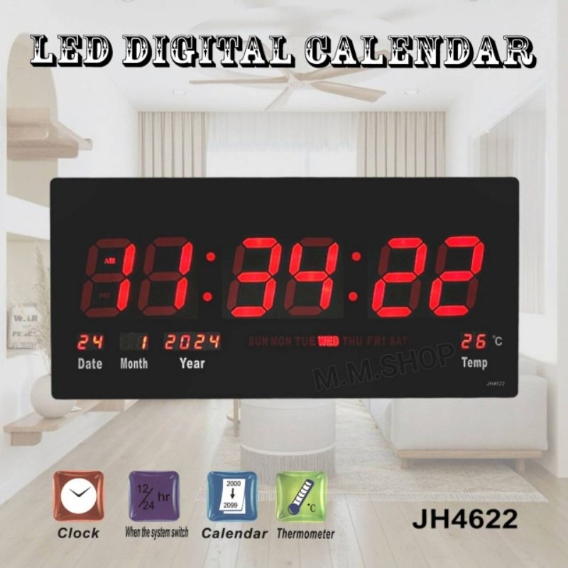 นาฬิกาดิจิตอล LED Digital Clock รุ่น JH4622  ไฟสีแดง