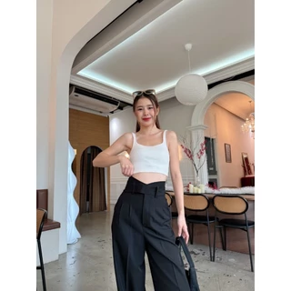 WT22 รุ่น Maily Pants 42นิ้ว สูง175 ใส่แล้วไม่ลอย กางเกงทรงกระบอก ใหญ่ กางเกงเอวสูง ผู้หญิง เก็บพุง พรางหุ่น กางเกงทำงาน