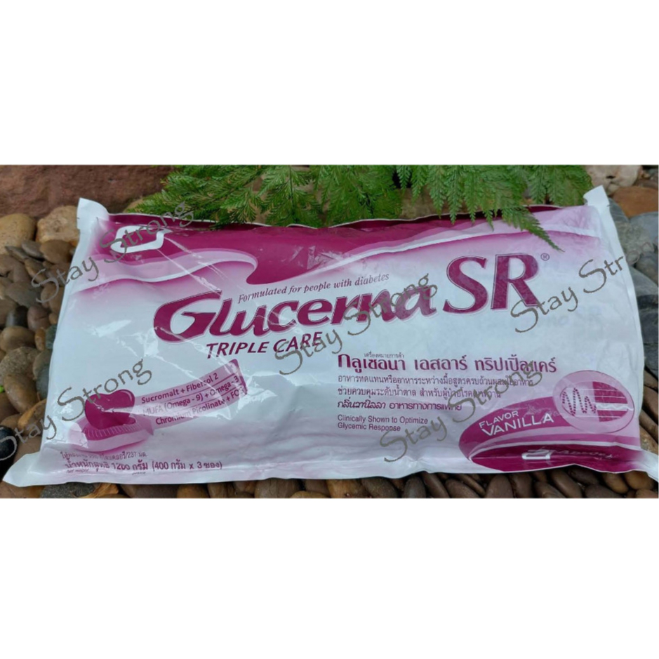 Glucerna SR กลูเซอนา เอสอาร์ TRIPLE CARE กลิ่นวานิลลา แบบผง ถุงเติม (400g x3)