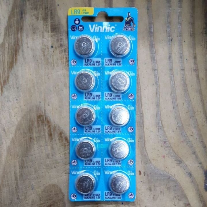 Vinnic LR625, R9, PX625, L1560F 1.5V Alkaline Battery 1 แพค จำนวน 10 ก้อน