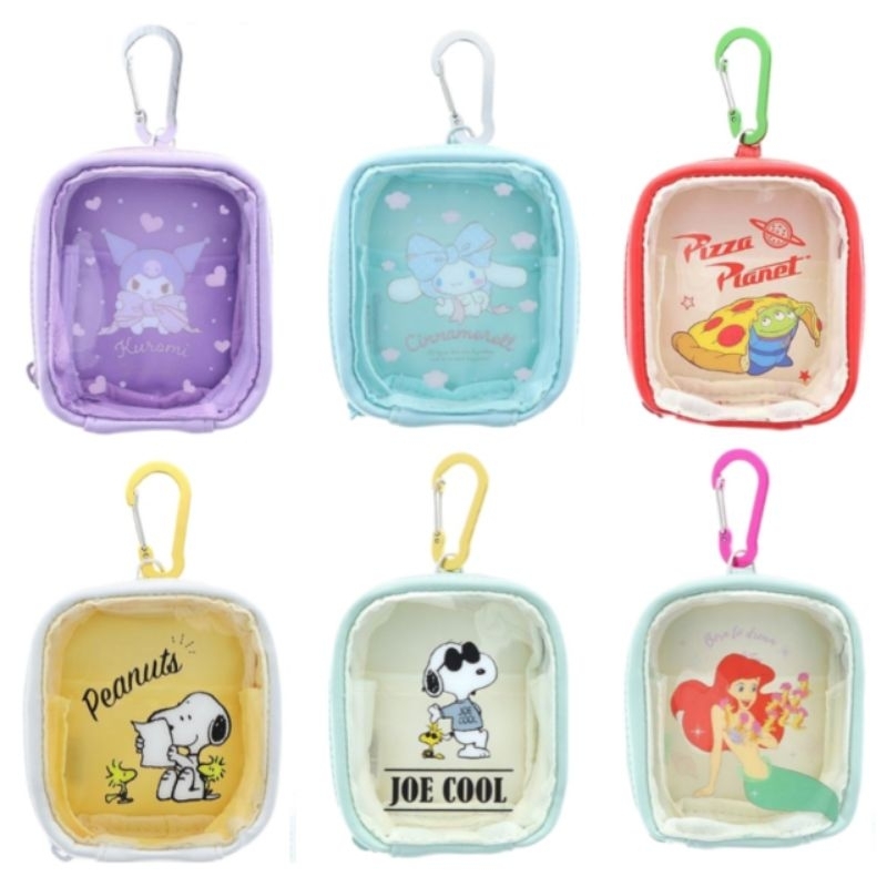 👝กระเป๋าใส่ตุ๊กตา ใส่ของจุกจิก Sanrio,Disney,Snoopy,Moomin ด้านหน้าใสมองเห็นง่าย มีตะขอไว้คล้องกระเป๋าใบใหญ่ได้👝