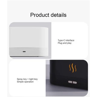 Goose Hours เครื่องเพิ่มความชื้น Flame Diffuser Humidifier 180 ML, Aromatherapy, USB Charging