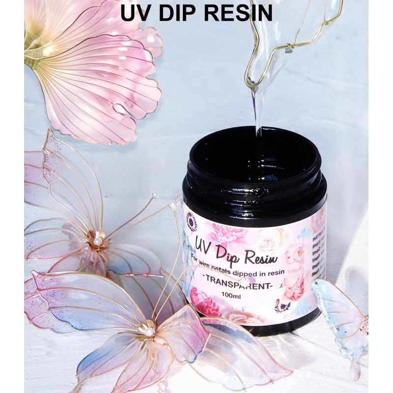 พร้อมส่ง UV Dip Resin 40ml ยูวีเรซิ่นแบบจุ่ม กลีบดอกไม้เรซิ่น