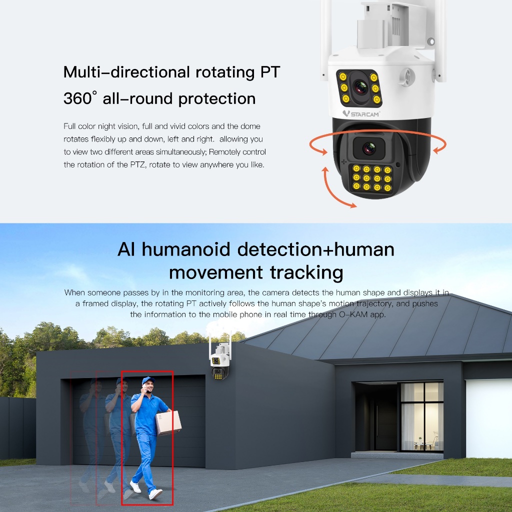 VSTARCAM CG663DR 4G / CS663DR WiFi SUPER HD 1296P 3MP x 2 เลนส์กล้อง กล้องวงจรปิดใส่ซิม Ai Camera - รูปที่ 7