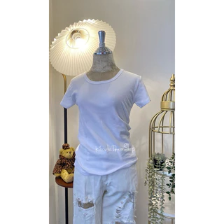 เสื้อยืดคอกลม ผ้าคอตตอนผสม อก30-34" ผ้านุ่มใส่สบาย แฟชั่นสไตล์เกาหลี มีเก็บปลายทาง