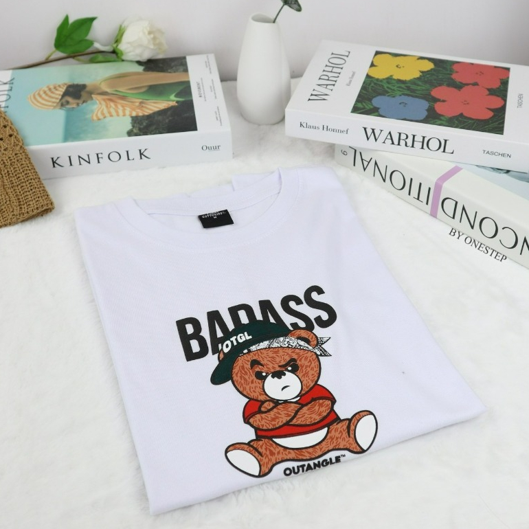 ผ้า cotton แท้ 100% [Super Soft] อย่างดี หนานุ่ม ใส่สบาย ไม่ร้อน ลาย BAD ASS (no.206)