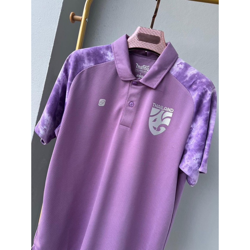 เสื้อคอปก ม่วงEGOพร้อมใหม่เงิน SPORT THAI TONE-TT001