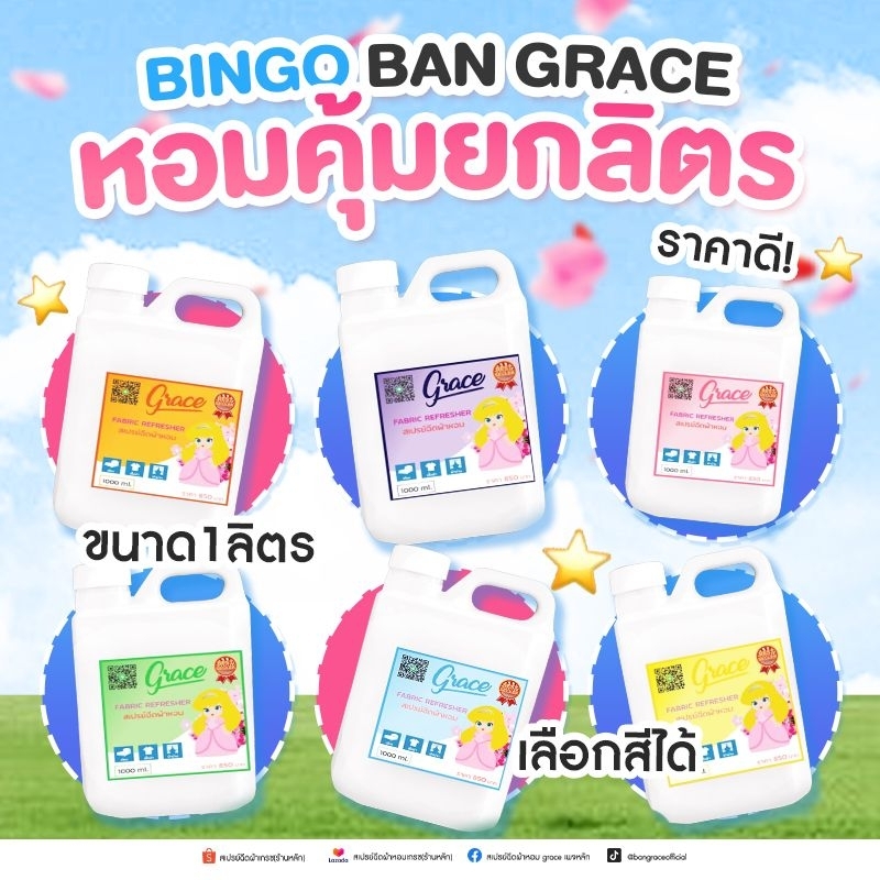 สเปรย์ฉีดผ้าGRACEมี6สี(แกนลอนลิตร)