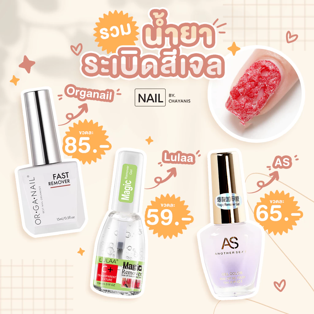 น้ำยาระเบิดสีเจล น้ำยาละลายสีเจล ล้างได้ไม่ต้องพันห่อสำลี