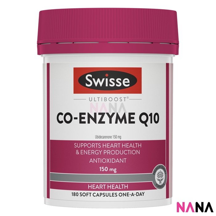 Swisse Ultiboost Co-Enzyme Q10 180 Capsules อัลตร้าบูส โคเอนไซม์ Q10 180 แคปซูล (หมดอายุ:07 2026)