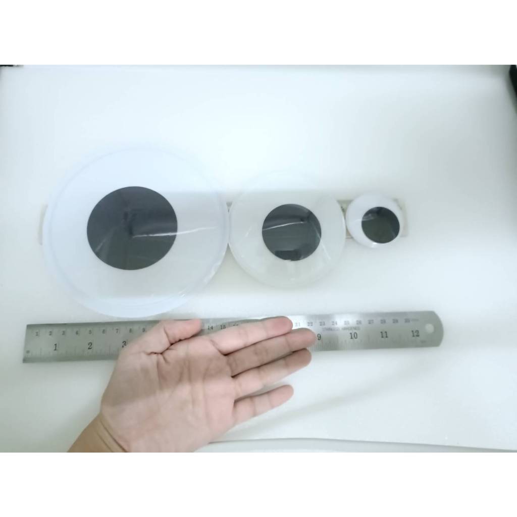 ตากลิ้งจัมโบ้ ไม่มีสติ๊กเกอร์กาวในตัว ตาปลอม 50,100,150 มิล plastic eyes  สำหรับงานประดิษฐ์ DIY สื่อการเรียนการสอน