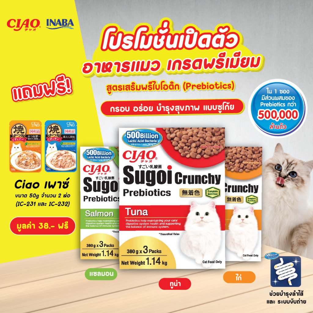 #อาหารแมว #เม็ดอาหารแมว #Ciao #CiaoSUGOI #อาหารสัตว์เลี้ยง