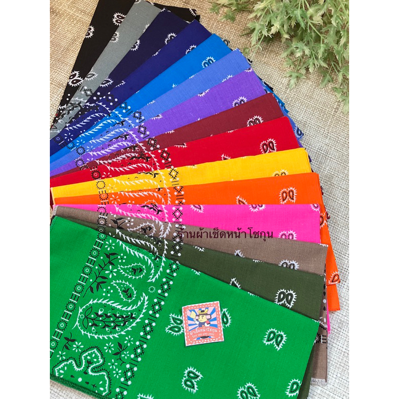 ผ้าโพกผม ผ้าผูกคอ เนื้อนิ่ม ผ้าพันคอคาวบอย ขนาด 53*53เซนติเมตร