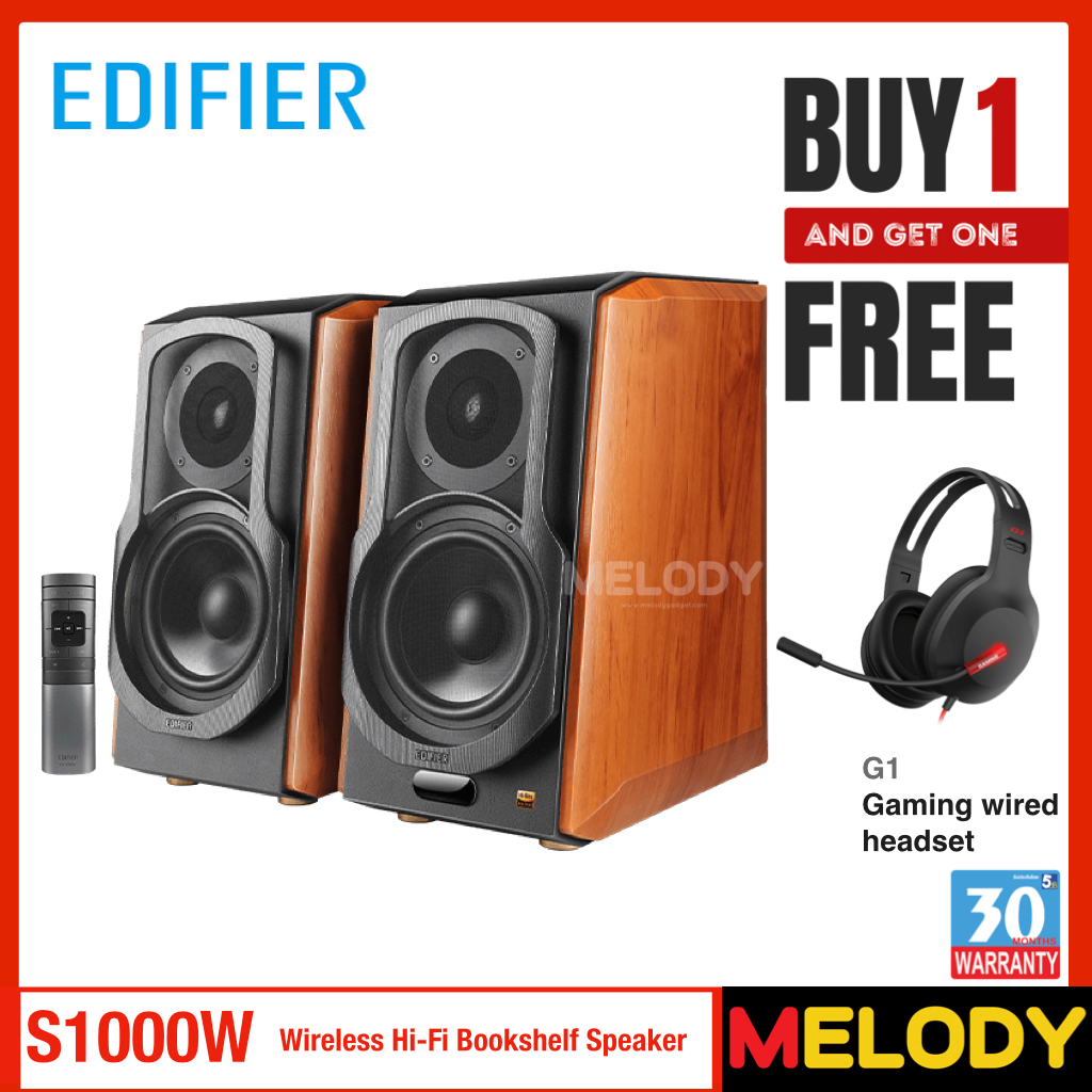 Edifier S1000W  Wireless Hi-Fi Bookshelf ลำโพงบุ๊คเซลฟ์ Bluetooth v.5.2 Hi-Res AUDIO 24-bit/192kHz i