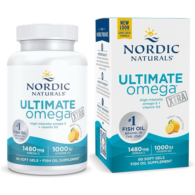 ⚡️แท้ 100 %🇺🇸Nordic Naturals, Ultimate Omega Xtra, Lemon, 1,480 mg, 60 Soft Gels 🇺🇸