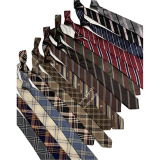NECKTIE NUTTHA -👔 ୨୧ พร้อมส่ง เนคไทลายสก็อต ลายทาง necktie (แบบผูกเอง)