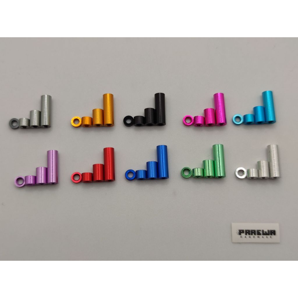 ท่อสี บูชสี ชุด 4 ชิ้น 1.5/3.0/6.0/12mm - Mini4Wd Aluminum Spacer Set
