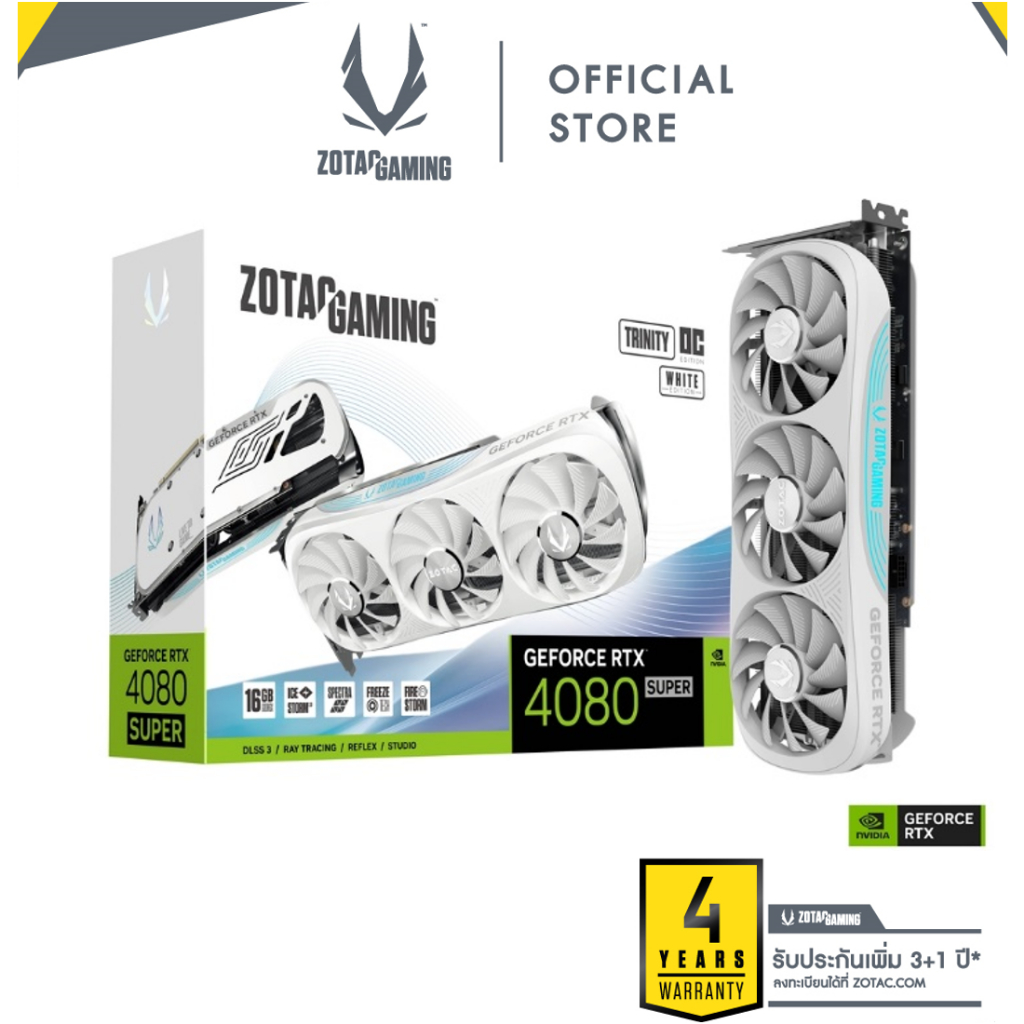 ZOTAC GAMING GEFORCE RTX 4080 SUPER TRINITY OC WHITE ED 16GB GDDR6X (ZT-D40820Q-10P)