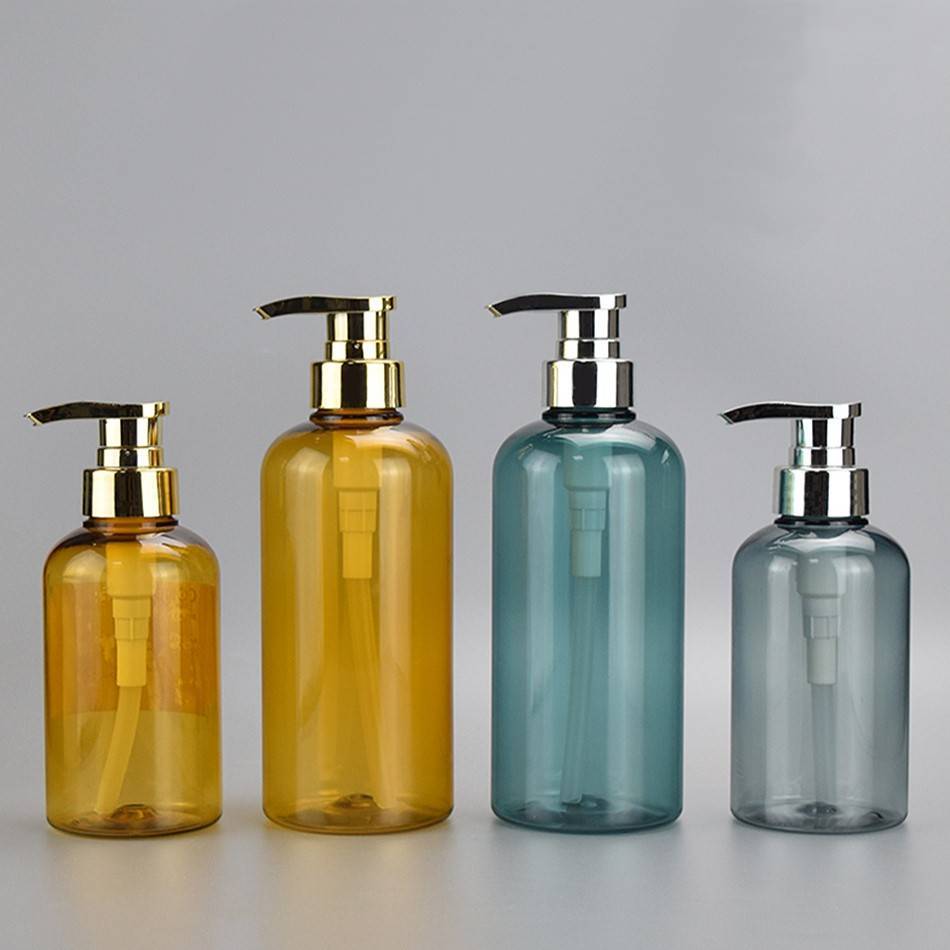 ขวดปั๊ม ขวดปั้ม ขวดเหลืองและน้ำเงิน หัวปั๊มเงินและทอง สำหรับใส่สบู่เหลว/ครีมอาบน้ำ/แชมพู/และอื่นๆ ขน