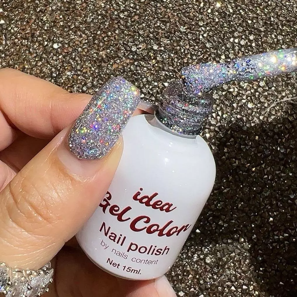 กากเพชรเลเซอร์แฟลช idea gel 1 สีขวด สีกากเพชรแน่นๆเลเซอร์ สวยวิ้งวับ