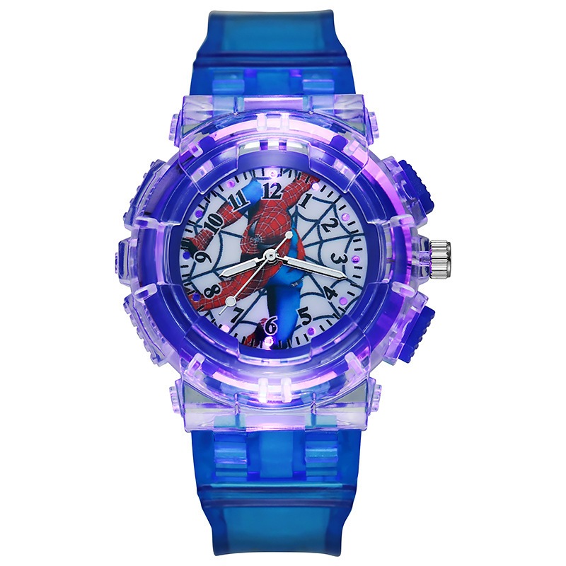 นาฬิกาเด็ก นาฬิกา Spider-Man สีสันสดใส กระพริบลายน่ารัก (พร้อมส่ง)