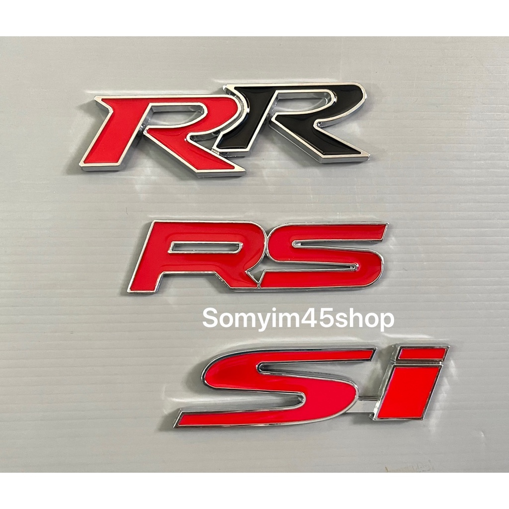 LOGO โลโก้ #RR #RS #Si ติดรถยนต์ #สติ๊กเกอร์ติดรถยนต์ #เพลทแต่งรถ#Logo Sticker
