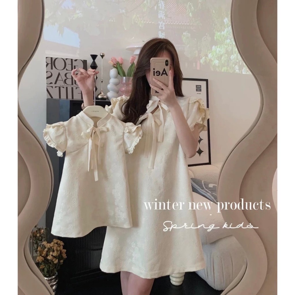 พร้อมส่ง ชุดตรุษจีนแม่ลูก NI- HAO MINIDRESS