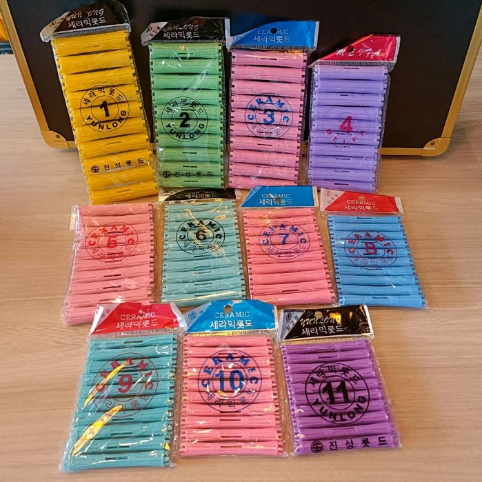 แกนดัดผมเกาหลี แพค (ไม่มียางรัดแกน) สุ่มสี