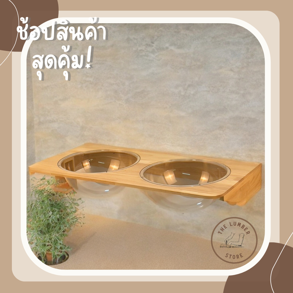หลุมแมวอวกาศ ที่นอนแมวติดผนัง พร้อมหลุมใสอะคริลิค ขนาดใหญ่รุ่นเพิ่มพื้นที่พิเศษ สไตล์มินิมอล THE LUMBER