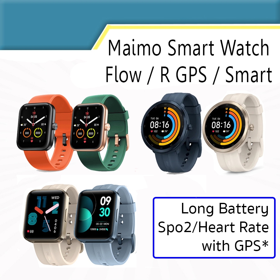 Maimo Smartwatch Premium / Flow AMOLED / R GPS นาฬิกาอัจฉริยะ Spo2 วัดหัวใจ มี GPS โหมดกีฬา Long Battery