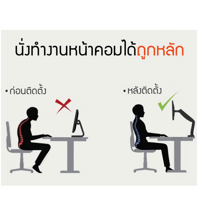 ขาตั้งจอคอม ขาตั้งจอ 17-27นิ้ว2-9kg ไม่ต้องเจาะรู ขายึดจอคอมพิวเตอร์ 360°  ปรับได้หลายทิศทาง - รูปที่ 7