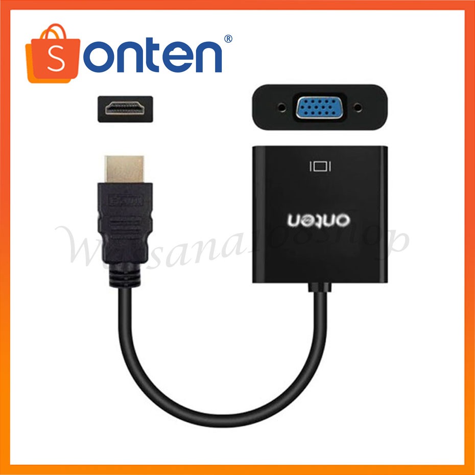 สายแปลง HDMI TO VGA Adapter 1080p Converter HDMI TO VGA onten OTN-5165