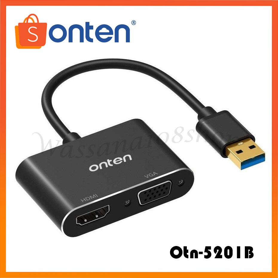 Onten Otn-5201B - Usb 3.0 To Hdmi And Vga Display Adapter Converter USB 3.0 TO HDMI/VGA ONTEN