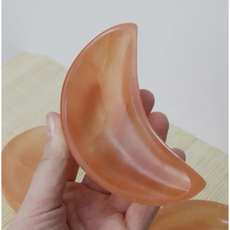 1 PC Natural AAA Quality Orange Selenite Moon Bowl