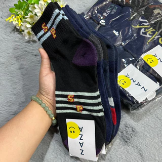 ถุงเท้าข้อกลาง ผู้ชายผู้หญิง ยกโหล12คู่ ขนาดฟรีไส์(37-45) สินค้าคละสีคละลาย ผ้าหนา นิ่มยืดใส่สบาย