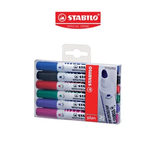 STABILO Plan 641 ปากกาไวท์บอร์ด หัวกลม แพ็ค 6 สี