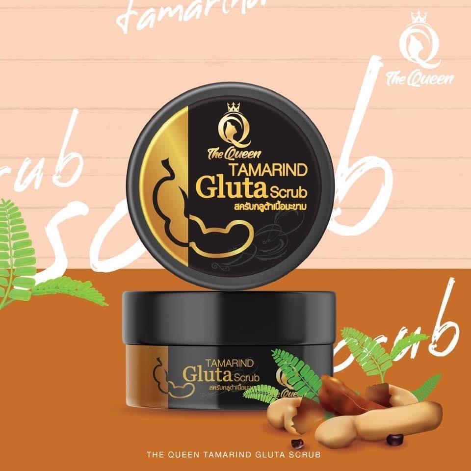 สครับเดอะควีน ไวท์กลูต้า มะขาม เข้มข้มด้วยสมุนไพรจากธรรมชาติ The Gueen ปริมาน : 350 กรัม