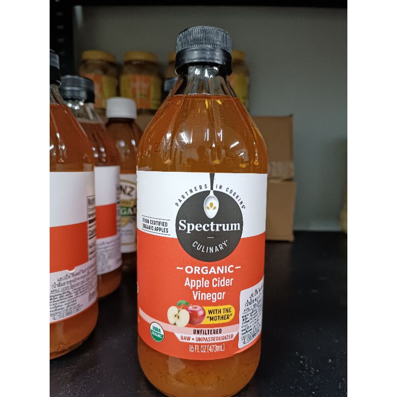 น้ำส้มสายชูหมักจากแอปเปิ้ล Spectrum🍎🍎 Apple Cider Vinegar Organic 🍎🍎ช่วยเรื่องกรดไหลย้อน ช่วยลดน้ำหนัก