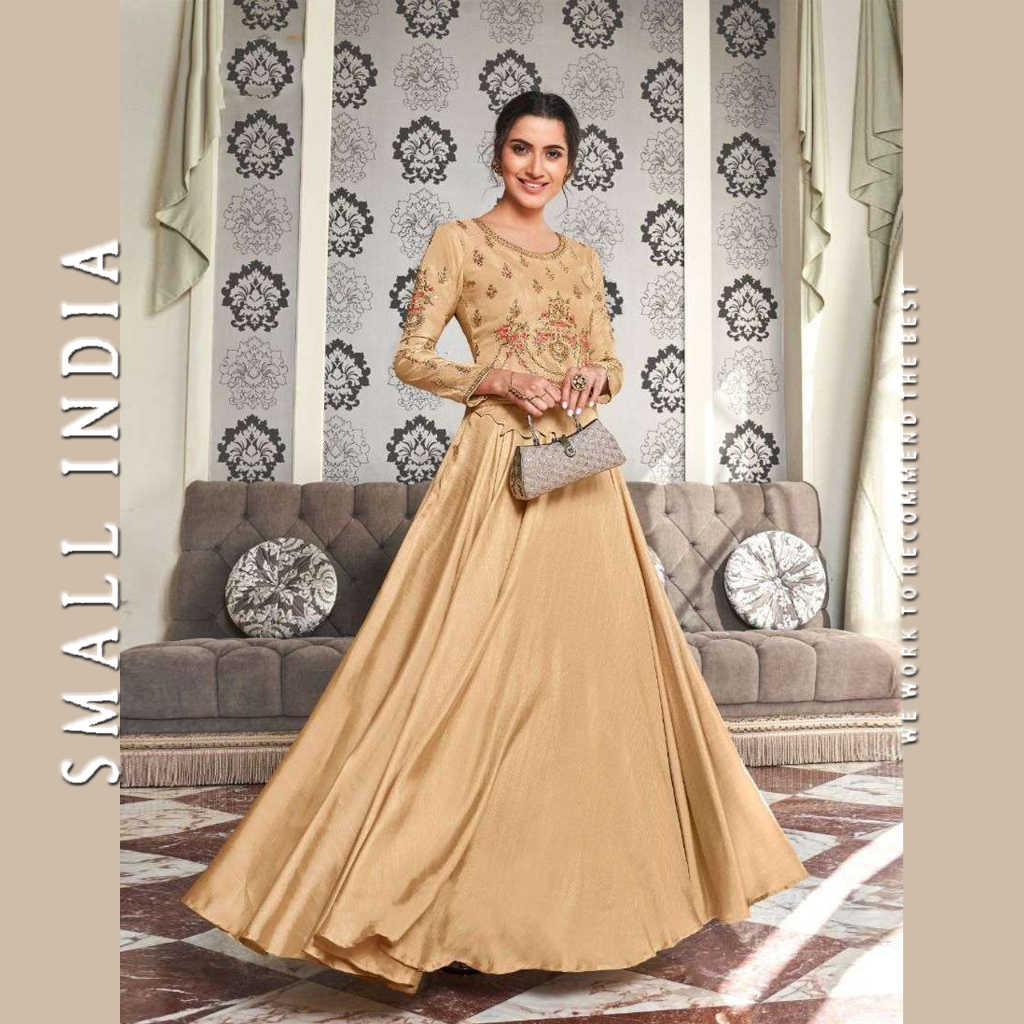 {**ส่งฟรี**} SMALL INDIA 👗 Maslin Cotton With Handwork Gown Dress ชุดเดรส 👗 Women Gown Dress