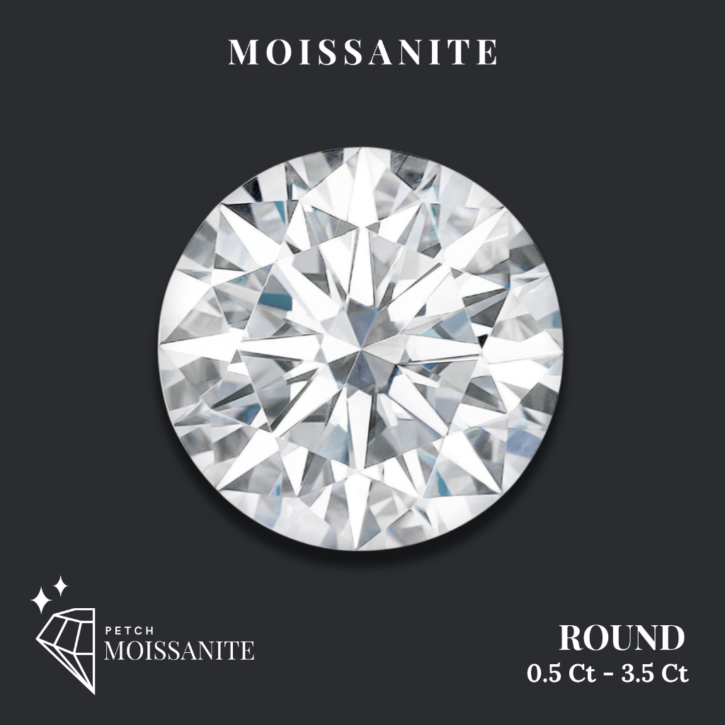 Round Moissanite Diamond D-Color VVS1 {0.5ct- 5ct} - เพชรโมอีส กลม/เพชรโมซาไนท์ กลม {0.5กะรัต - 3.5ก