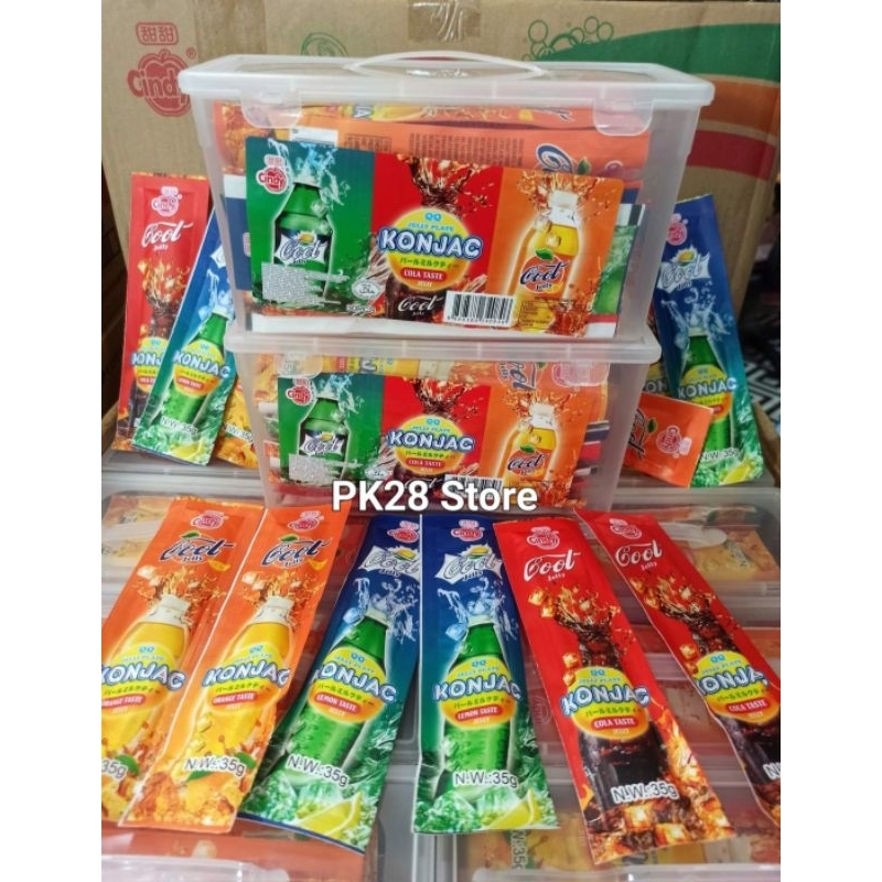 พุดดิ้ง เยลลี่ Konjac รสโค้ก สไปร์ท ส้ม 3in1 ยิ่งแช่เย็นยิ่งอร่อย 1 กล่องมี 30 ชิ้น
