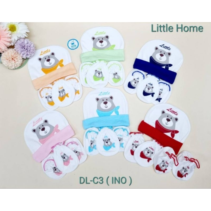 Sale หมวก ถุงมือถุงเท้า เด็กแรกเกิด สีขาว พร้อมส่ง ผลิตในไทย
