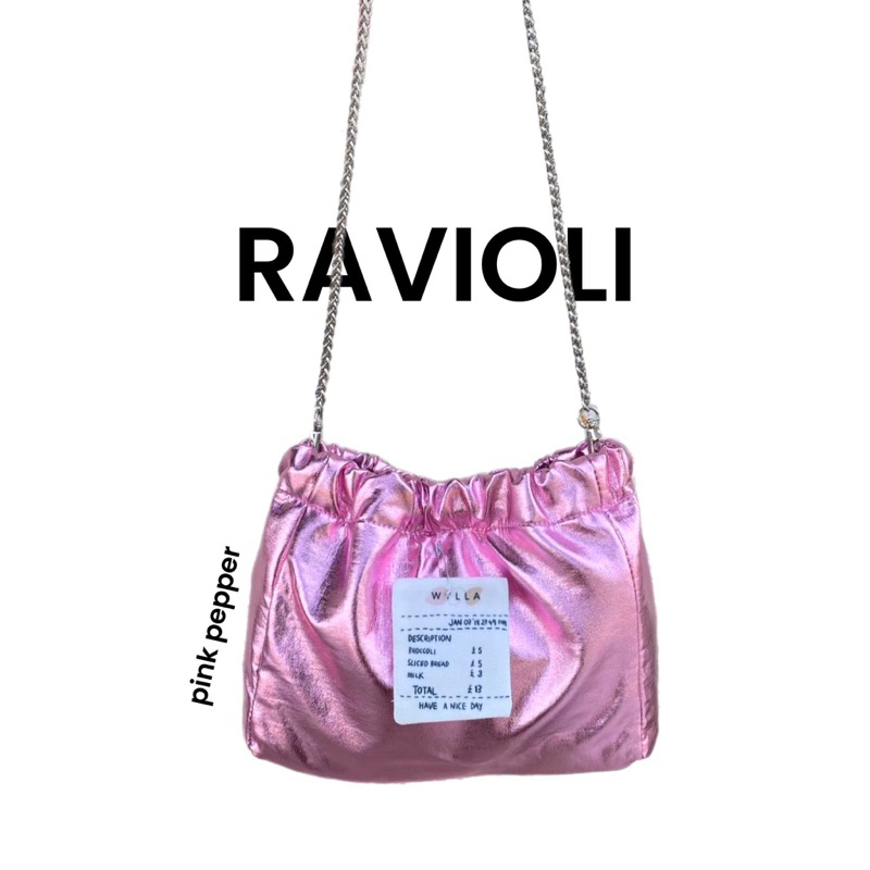Wyllabrand กระเป๋าสะพาย Pink Pepper Ravioli bag