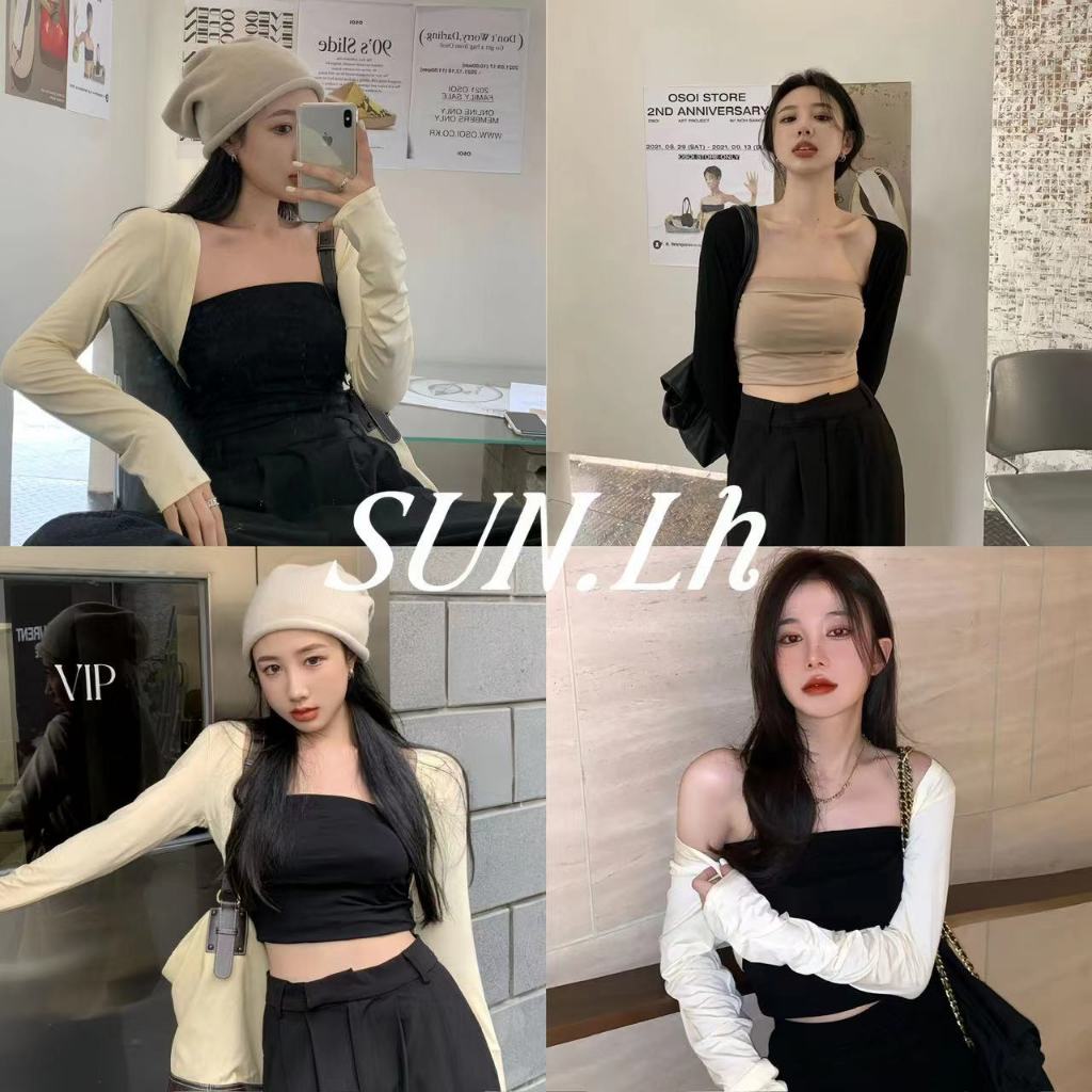 SUN เสื้อคาร์ดิแกนถัก กันแดด เสื้อกล้าม สูทเกาหลี Pure Desire