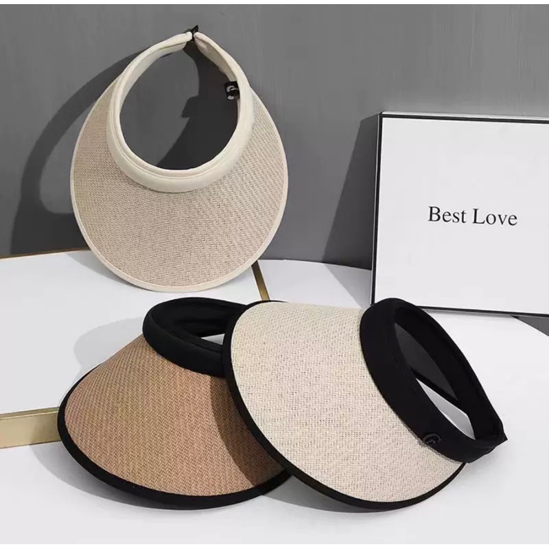 หมวกกันแดดครึ่งใบ ปักG ระบายอากาศได้ดี (พร้อมส่ง) - รูปที่ 4