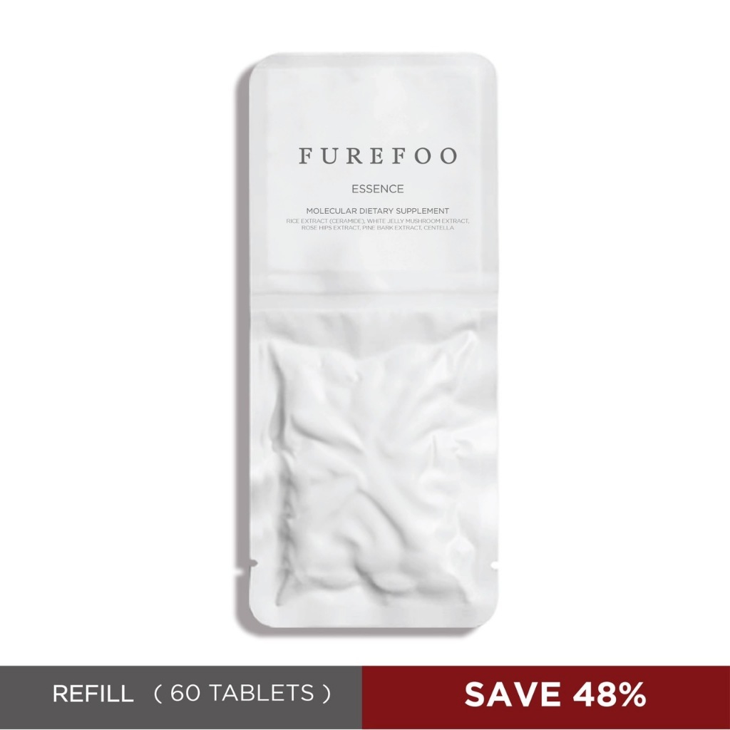 FUREFOO ESSENCE REFILL 60 TAB (ชนิดรีฟีลเหมาะสำหรับผู้ที่มีกระปุกหรือตลับอาหารเสริม)
